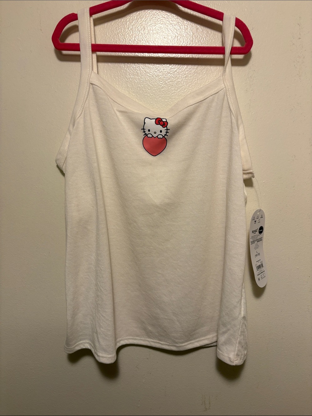 Hello Kitty Cream Tank with Pink Heart